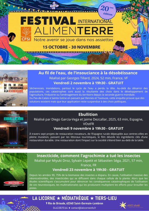 Festival AlimenTERRE - Au fil de l'eau, de l'insouciance à la désobéissance